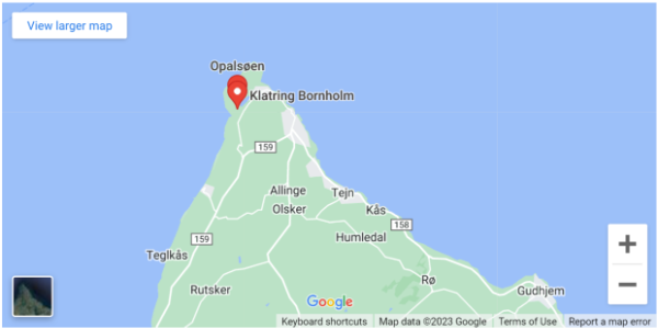 Kort til Klatring Bornholm